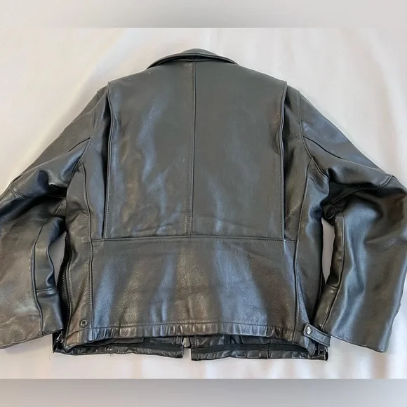 Vintage Taylor's Leatherwear USA Leather Motorcycle Bomber Jacket Mens 44 Police